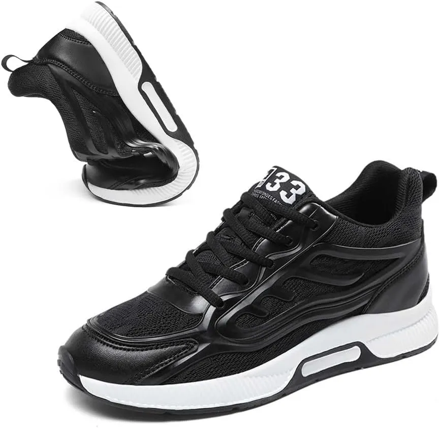 Mens Elevator Sneakers 3 inch Hidden Height Increase Breathable Mesh Lightweight Casual Walking Shoes for Men