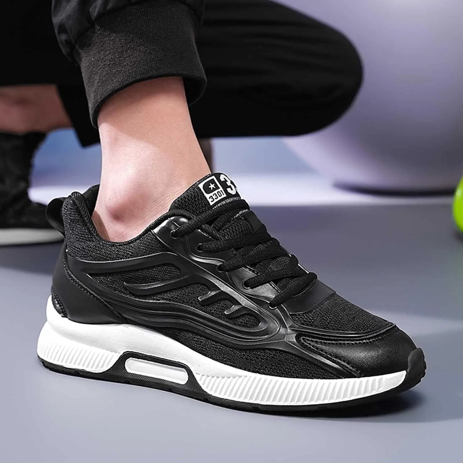 Mens Elevator Sneakers 3 inch Hidden Height Increase Breathable Mesh Lightweight Casual Walking Shoes for Men