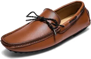Men's Loafers Square Toe Vegan Leather Driving Moccasins Boatshoes Anti-Slip Lightweight Slip Resistant Wedding Slip-ons