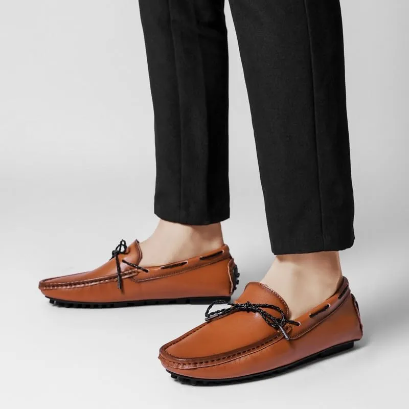 Men's Loafers Square Toe Vegan Leather Driving Moccasins Boatshoes Anti-Slip Lightweight Slip Resistant Wedding Slip-ons