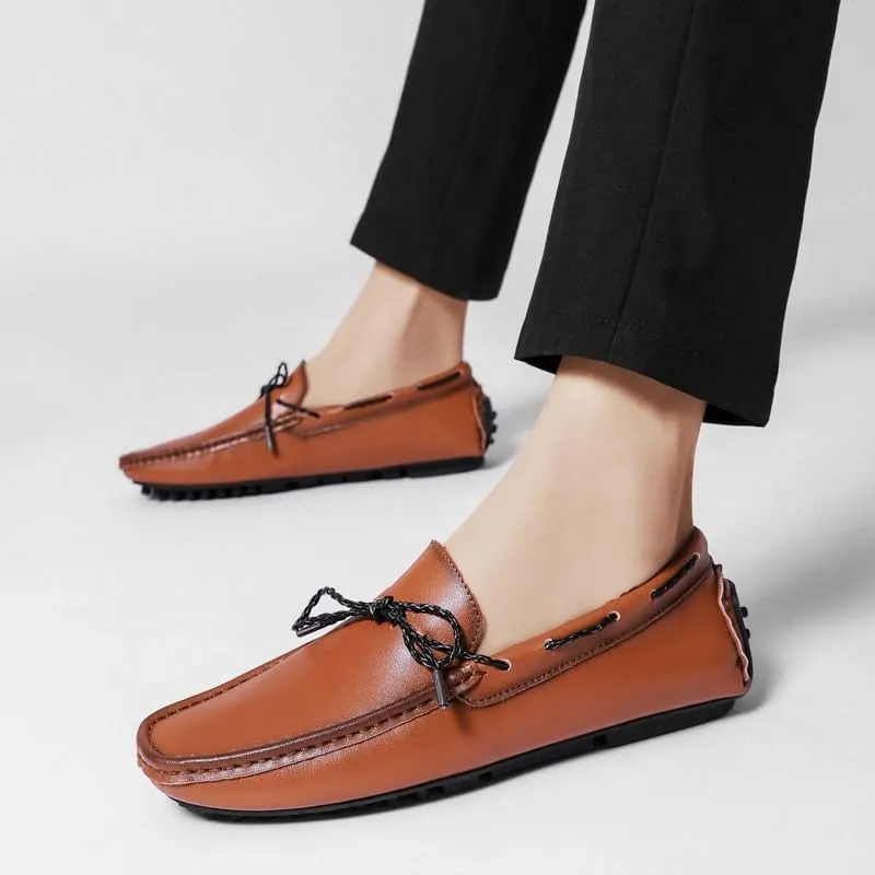 Men's Loafers Square Toe Vegan Leather Driving Moccasins Boatshoes Anti-Slip Lightweight Slip Resistant Wedding Slip-ons