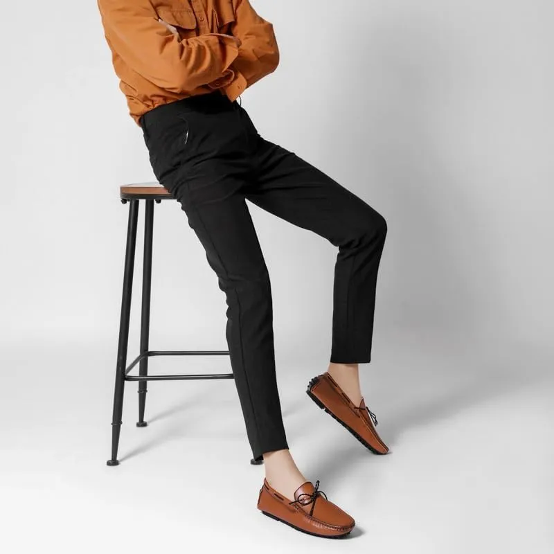 Men's Loafers Square Toe Vegan Leather Driving Moccasins Boatshoes Anti-Slip Lightweight Slip Resistant Wedding Slip-ons