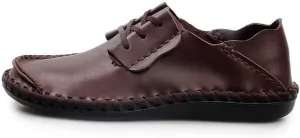 Men's Premium Nubuck Leather Slip on Shoes,Handmade Loafers Breathable Leisure Vintage Flat Boat Shoes
