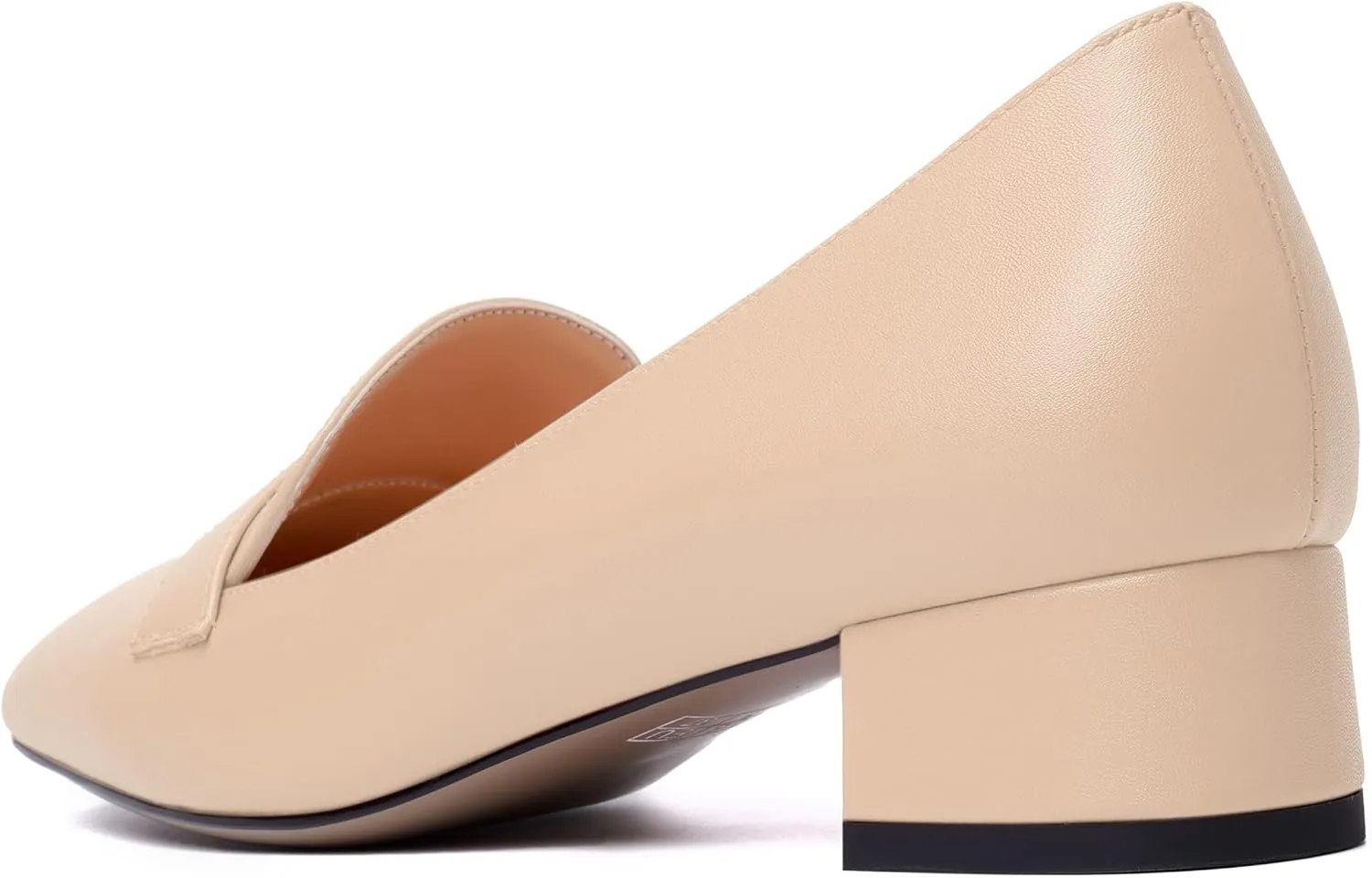 MERRORI Womens Matte Casual Office Slip On Square Toe Chunky Low Heel Loafers Shoes 0.5 Inch