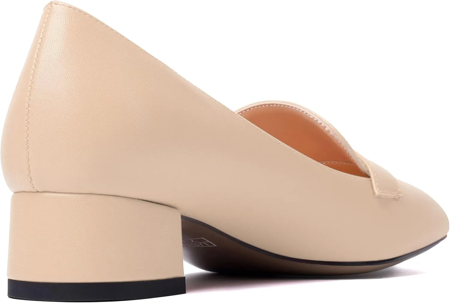 MERRORI Womens Matte Casual Office Slip On Square Toe Chunky Low Heel Loafers Shoes 0.5 Inch