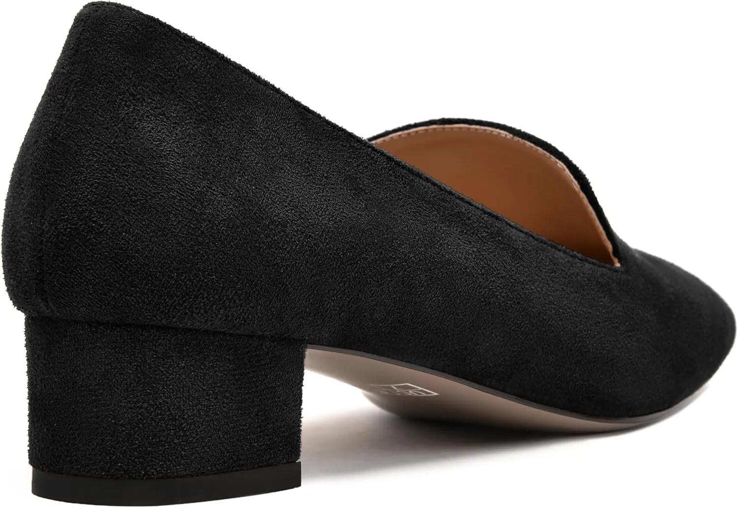 MERRORI Womens Square Toe Suede Casual Slip On Wedding Chunky Low Heel Loafers Shoes 1.5 Inch