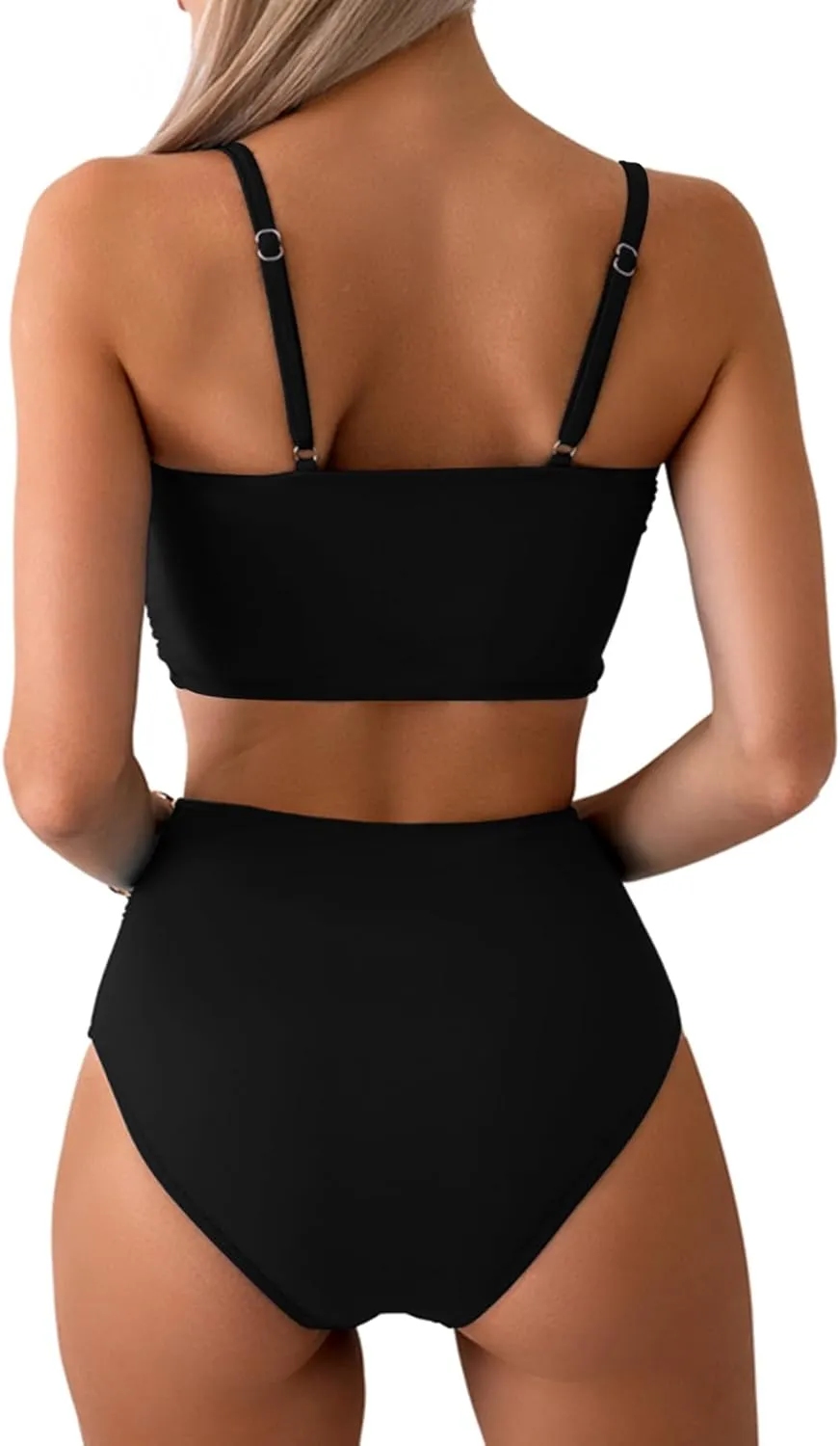 Milumia Women's 2 Piece High Waist Bow Bikini Set Twist Swimsuit Bathing Suits