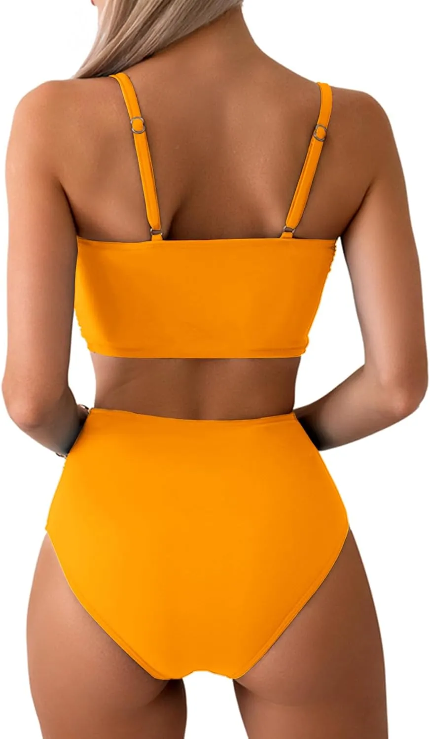 Milumia Women's 2 Piece High Waist Bow Bikini Set Twist Swimsuit Bathing Suits