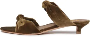 miss left Women Stylish Open Toe Two Knotted Straps Mules Comfoy Low Heel Slip on Summer Casual Daily Slide Sandals Size 4-16 US