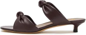 miss left Women Stylish Open Toe Two Knotted Straps Mules Comfoy Low Heel Slip on Summer Casual Daily Slide Sandals Size 4-16 US