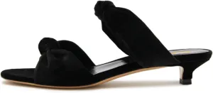 miss left Women Stylish Open Toe Two Knotted Straps Mules Comfoy Low Heel Slip on Summer Casual Daily Slide Sandals Size 4-16 US