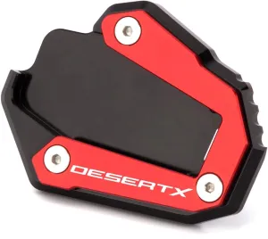 Motorcycle Side Stand Extension Kickstand Plate Compatible With Ducati DesertX 2022 2023 | Foot Pad Support Desert X Desert-X Accessories (red-2)