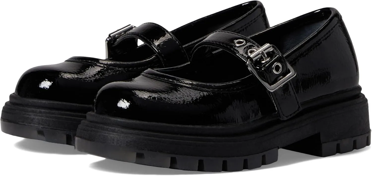 NINA Girl's Kathy (Toddler/Little Kid/Big Kid) Black Crinkle Patent 10 Toddler M