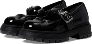NINA Girl's Kathy (Toddler/Little Kid/Big Kid) Black Crinkle Patent 12 Little Kid M