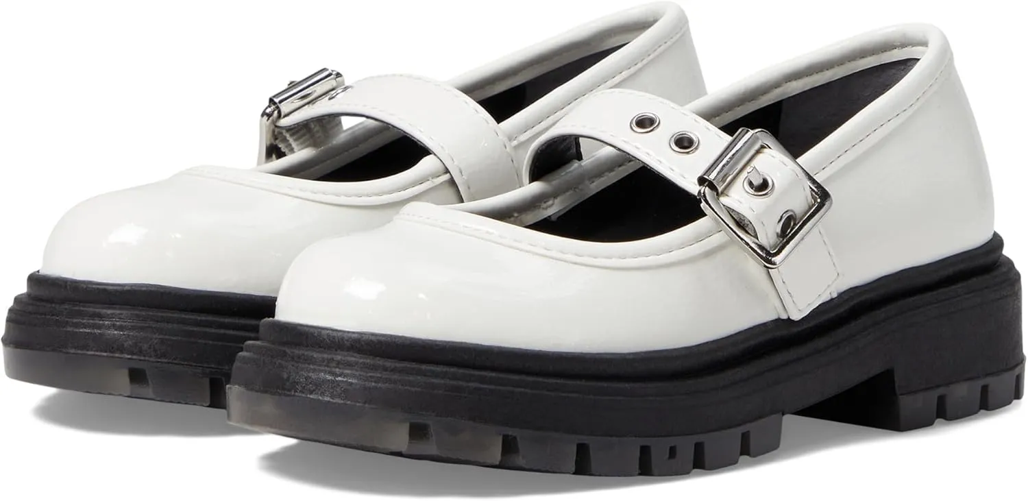 NINA Girl's Kathy (Toddler/Little Kid/Big Kid) White Crinkle Patent 10 Toddler M