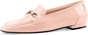 Oh Mispares Womens Loafers Square Toe Low Heel Penny Loafers Fashion Comfortable Slip on Flats Casual Dressy Shoes for Women Work Office Patent Leather