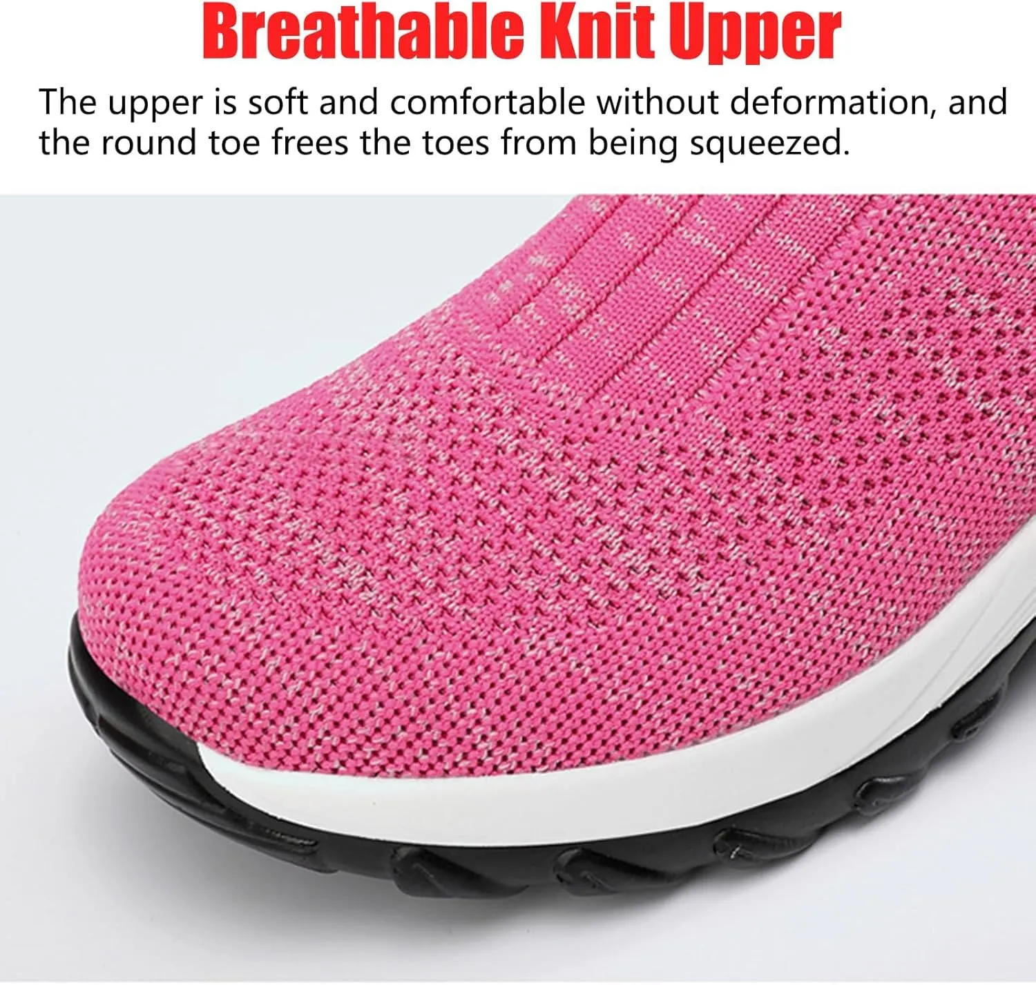 Optigard Women's Mesh Slip On Walking Sneakers with Arch Support Air Cushion Athletic Shoes Casual Comfortable Work Nursing Platform Loafers