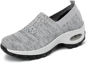 Optigard Women's Mesh Slip On Walking Sneakers with Arch Support Air Cushion Athletic Shoes Casual Comfortable Work Nursing Platform Loafers