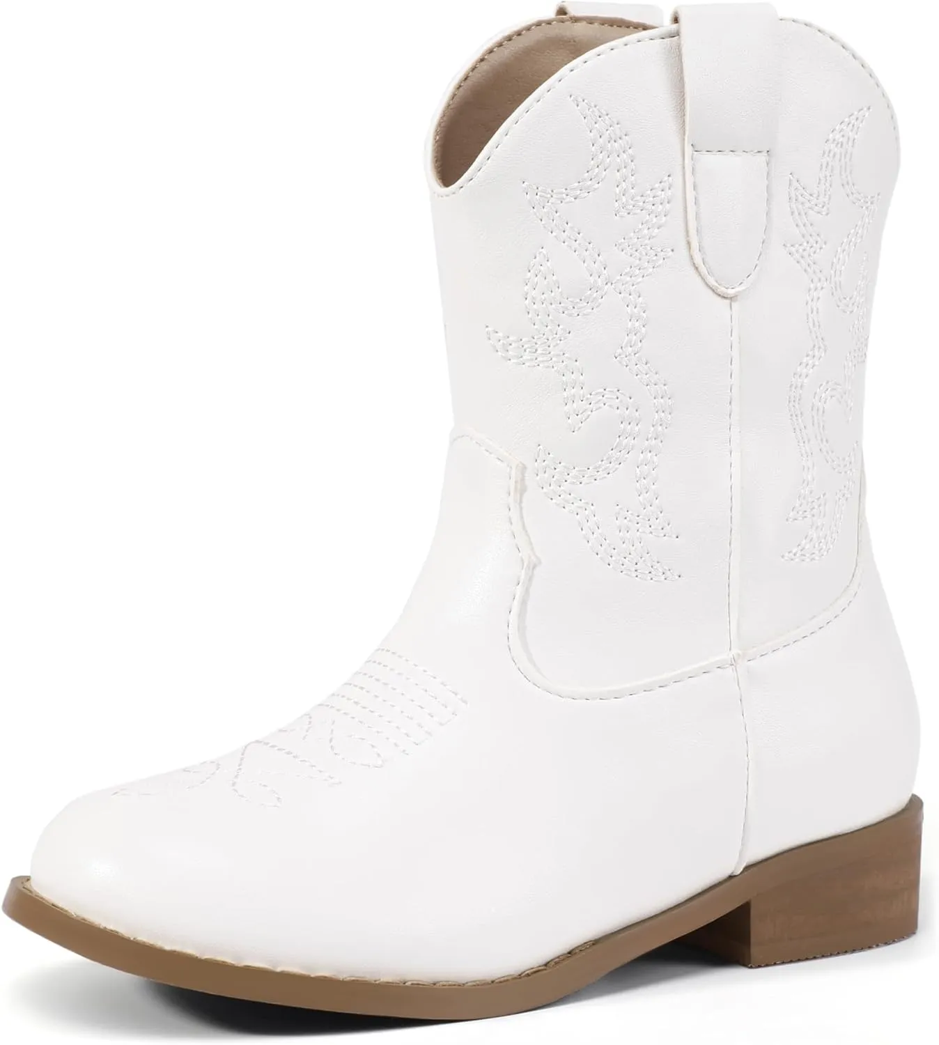 PANDANINJIA Girls Toddler Cowgirl Boots Riding Round Toe Western Blue Calf High 12 Months