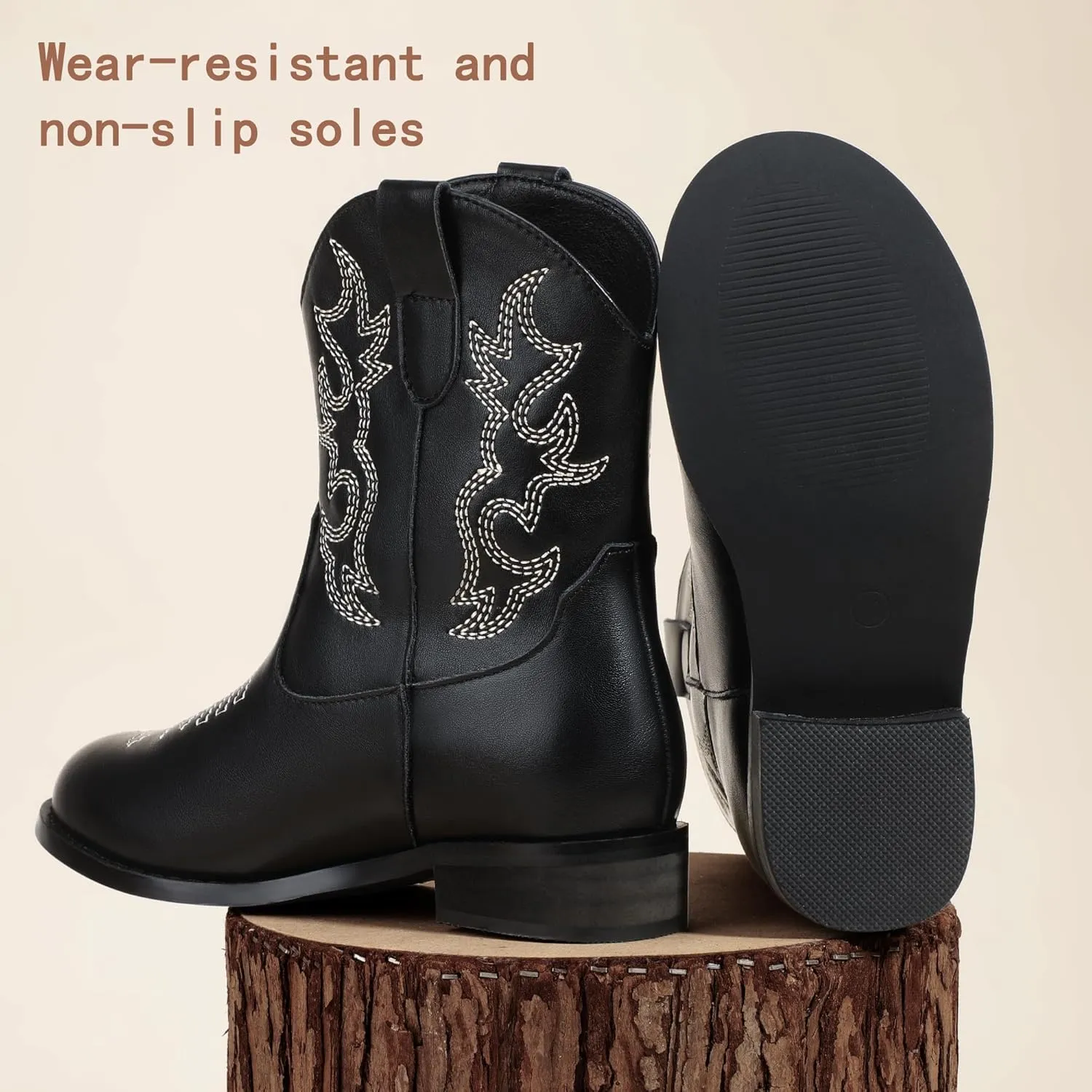 PANDANINJIA Girls Toddler Cowgirl Boots Riding Round Toe Western Blue Calf High 12 Months
