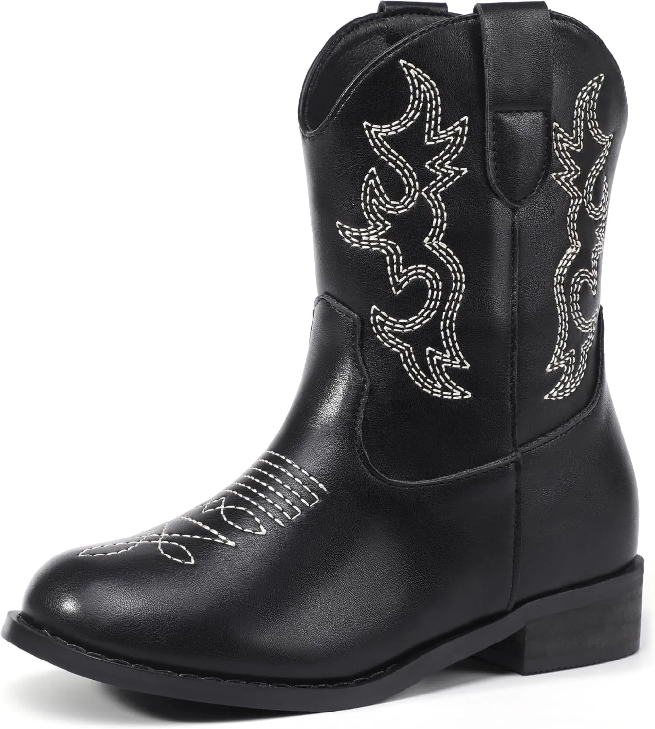 PANDANINJIA Girls Toddler Cowgirl Boots Riding Round Toe Western Blue Calf High 12 Months