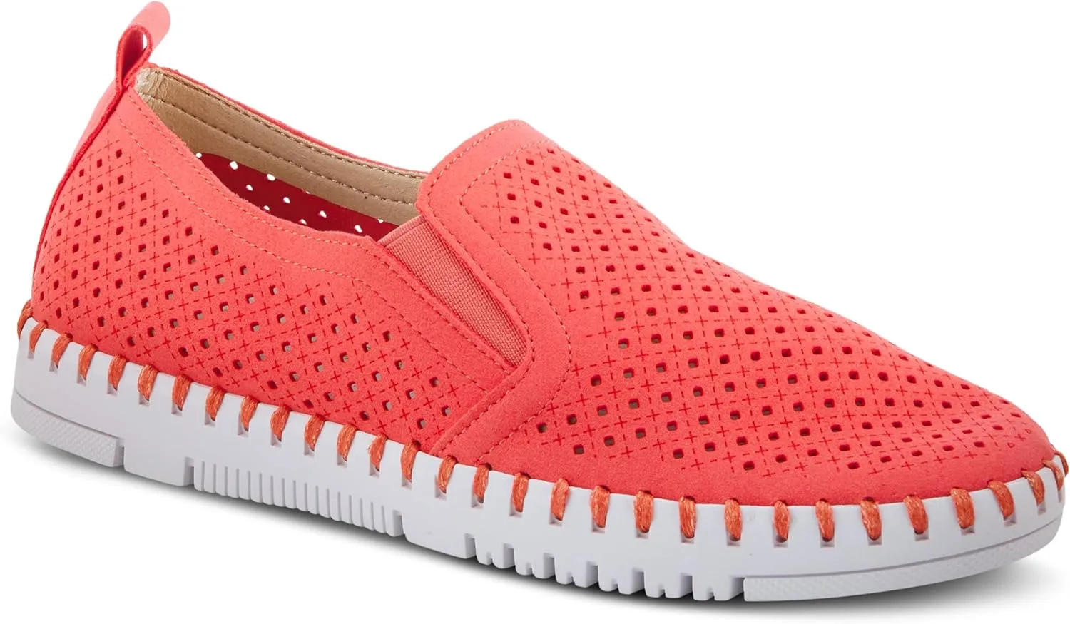 PATRIZIA Surfie Women's Slip-On Shoes – Perforated Microfiber with Leather Insole, Flexible Rubber Sole, and 1" Heel for All-Day Comfort