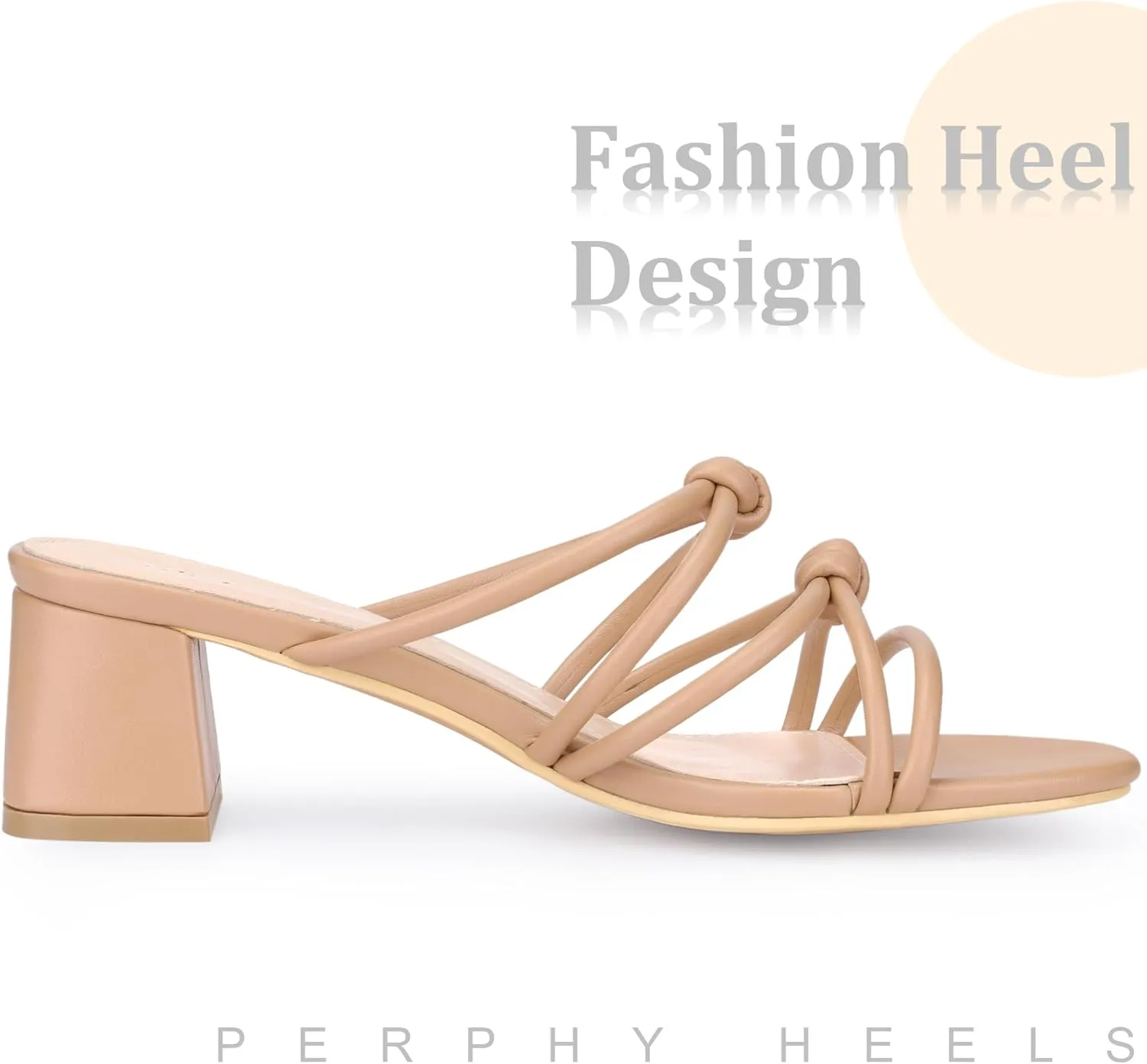 Perphy Strappy Knotted Block Heel Slides Sandals for Women