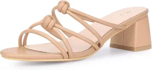 Perphy Strappy Knotted Block Heel Slides Sandals for Women