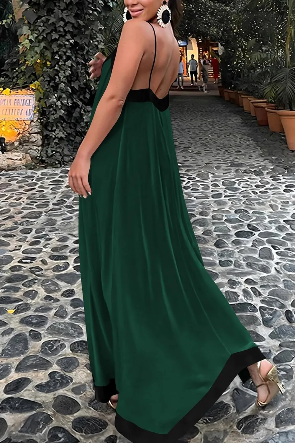 PRETTYGARDEN Women's Flowy Maxi Dress 2025 Summer Sleeveless V Neck Spaghetti Strap Elegant Wedding Party Dresses