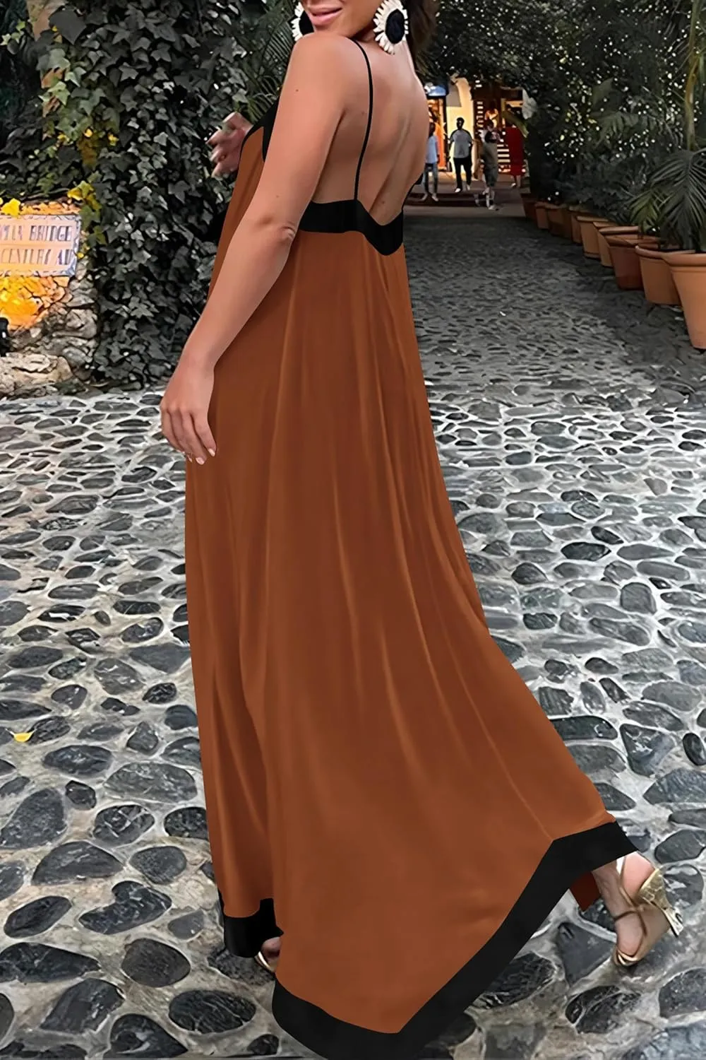 PRETTYGARDEN Women's Flowy Maxi Dress 2025 Summer Sleeveless V Neck Spaghetti Strap Elegant Wedding Party Dresses