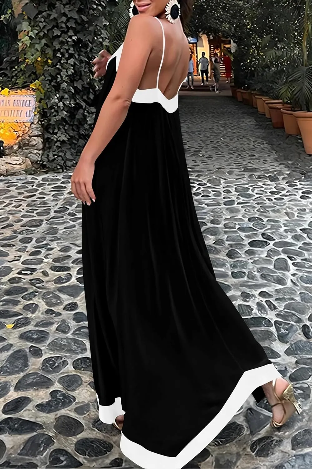PRETTYGARDEN Women's Flowy Maxi Dress 2025 Summer Sleeveless V Neck Spaghetti Strap Elegant Wedding Party Dresses