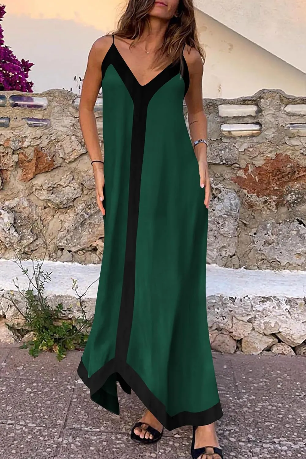 PRETTYGARDEN Women's Flowy Maxi Dress 2025 Summer Sleeveless V Neck Spaghetti Strap Elegant Wedding Party Dresses