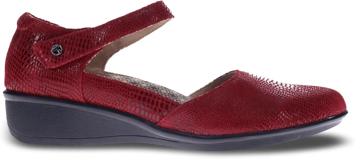 Revere Osaka Mary Jane - Premium Leather - Orthotic-Friendly Removable Insoles - Adjustable Strap - Arch Support - Stylish Wedges for All-Day Comfort