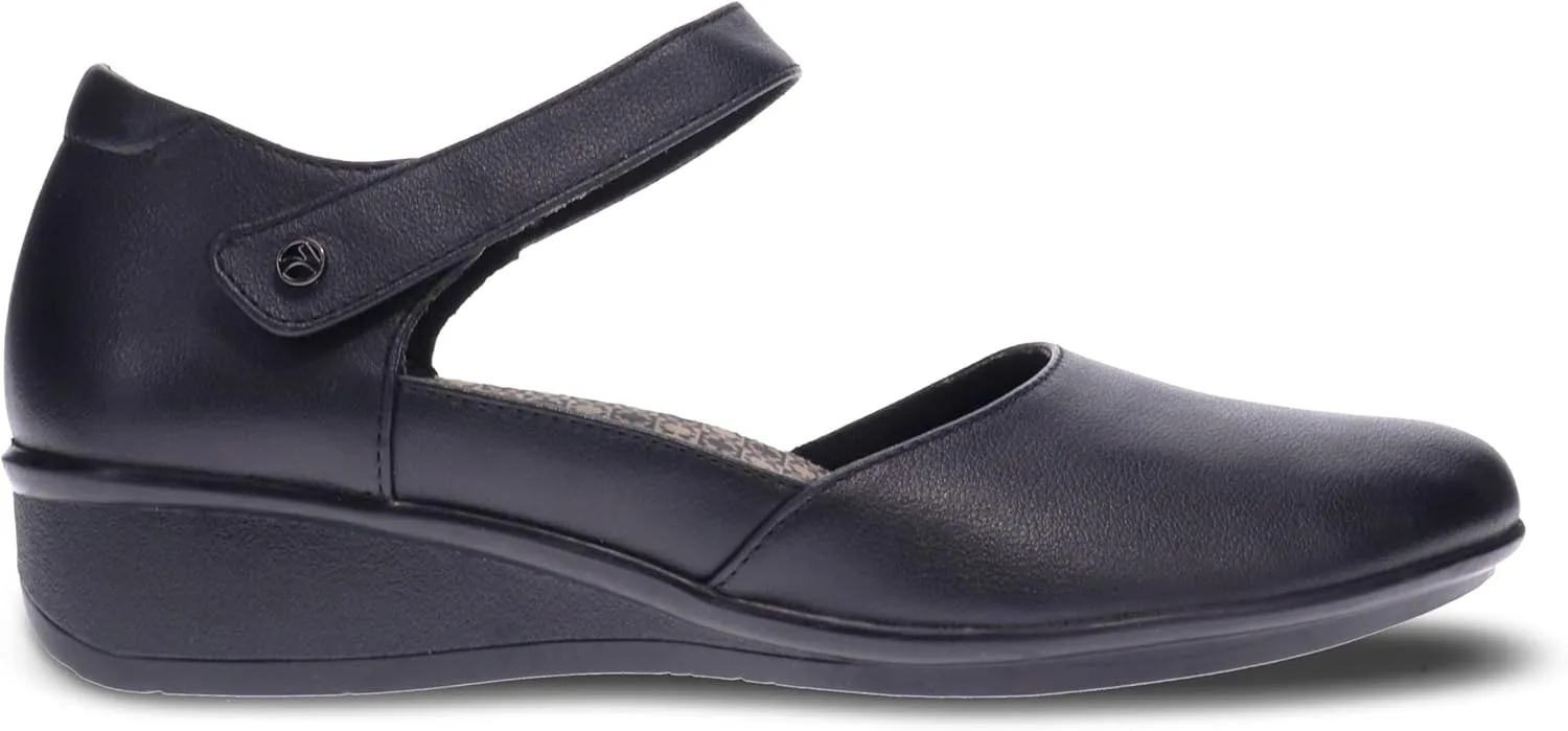 Revere Osaka Mary Jane - Premium Leather - Orthotic-Friendly Removable Insoles - Adjustable Strap - Arch Support - Stylish Wedges for All-Day Comfort