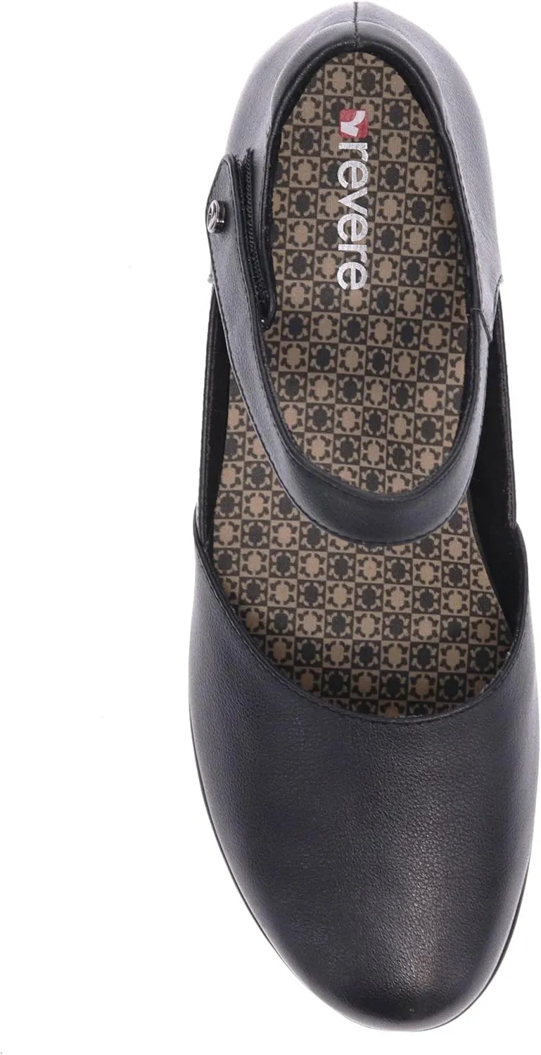Revere Osaka Mary Jane - Premium Leather - Orthotic-Friendly Removable Insoles - Adjustable Strap - Arch Support - Stylish Wedges for All-Day Comfort