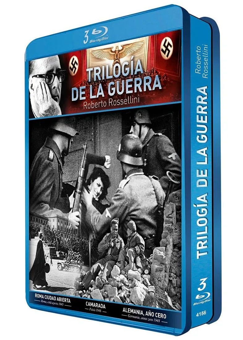 Roberto Rossellini War Trilogy ( Roma città aperta / Paisà / Germania anno zero ) ( Rome, Open City / Paisan / Germany Year Zero ) (Steelbook Edition) [ Blu-Ray, Reg.A/B/C Import - Spain ]