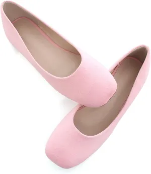 SAILING LU Flats for Women Comfortable Solid Color Soft Flats Square Toe Ballet Casual Work Shoes Dressy Slip-ons Loafers