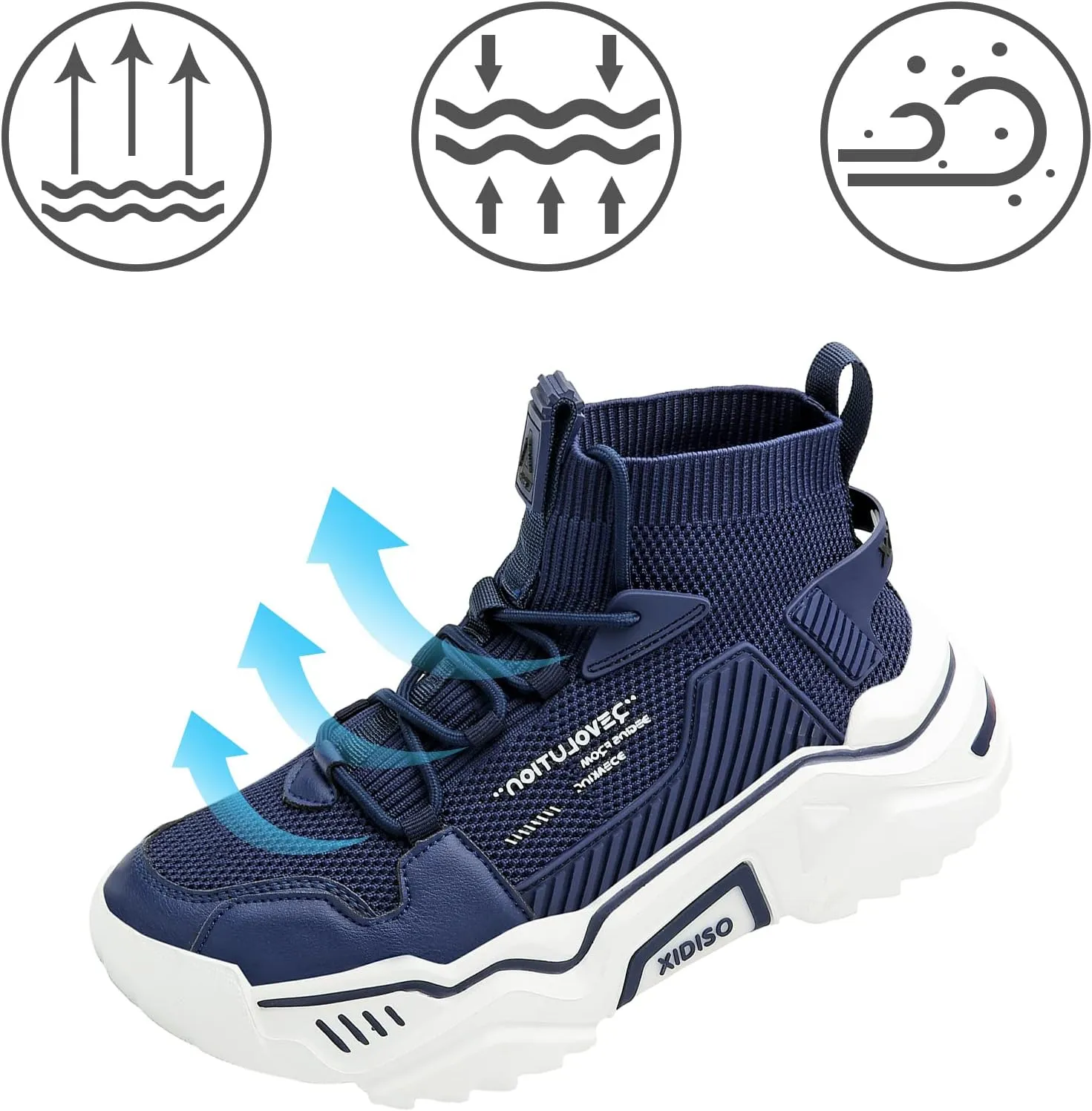 SANNAX Fashion Shoes for Mens High Top Casual Walking Shoes Non Slip Breathable Mesh Lightweight Sneakers