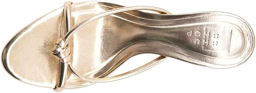 Shu Shop Womens Heidi Metallic Evening Dress Sandals Mid Heel 2-3" - Gold