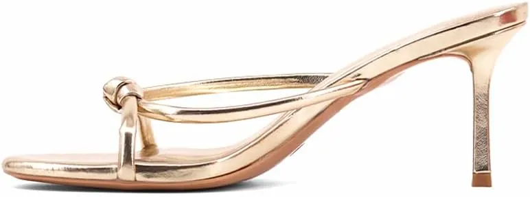 Shu Shop Womens Heidi Metallic Evening Dress Sandals Mid Heel 2-3" - Gold