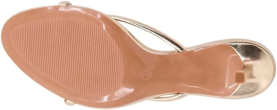 Shu Shop Womens Heidi Metallic Evening Dress Sandals Mid Heel 2-3" - Gold
