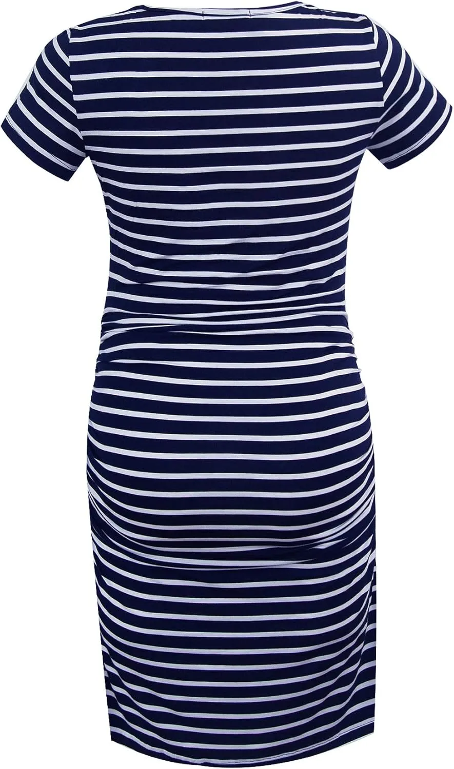 Smallshow Women's Short Sleeve Maternity Dress Ruched Pregnancy Clothes