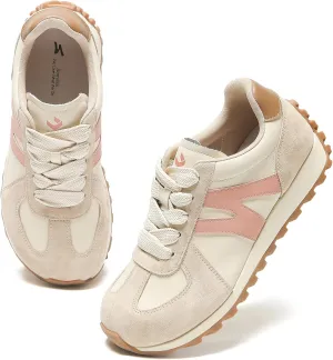 somiliss Wide Toe Box Shoes for Women Mircrofiber Leather Suede Patchwork Non-Slip Casual Walking Shoes Comfortable Gym Tennis Running Shoes Workout Womens Fashion Sneakers