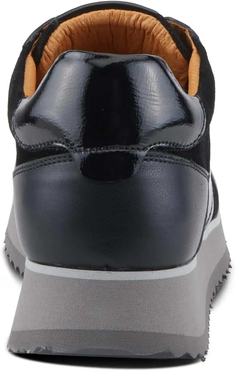 Spring Step Women's Compter Sneakers with Leather and Suede Mix, Cushioning, and Removable Insoles