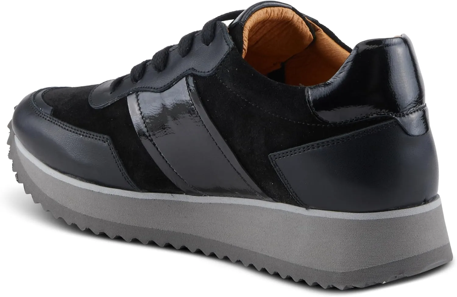 Spring Step Women's Compter Sneakers with Leather and Suede Mix, Cushioning, and Removable Insoles