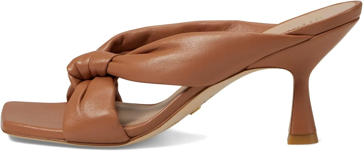 Stuart Weitzman Playa 75 Knot Sandal for Women - Sculptural Heel, Voluminous Knotted Detail, and Lacquered Nappa Leather Footwear