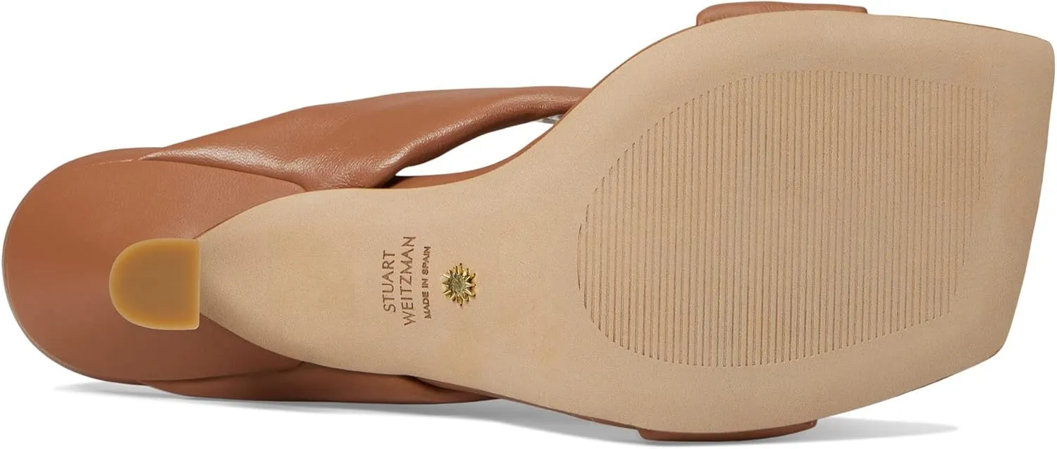Stuart Weitzman Playa 75 Knot Sandal for Women - Sculptural Heel, Voluminous Knotted Detail, and Lacquered Nappa Leather Footwear