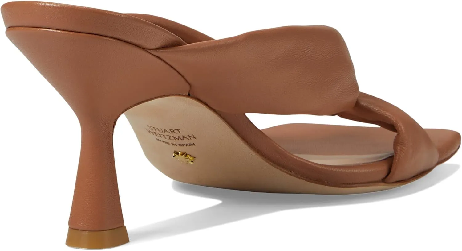 Stuart Weitzman Playa 75 Knot Sandal for Women - Sculptural Heel, Voluminous Knotted Detail, and Lacquered Nappa Leather Footwear