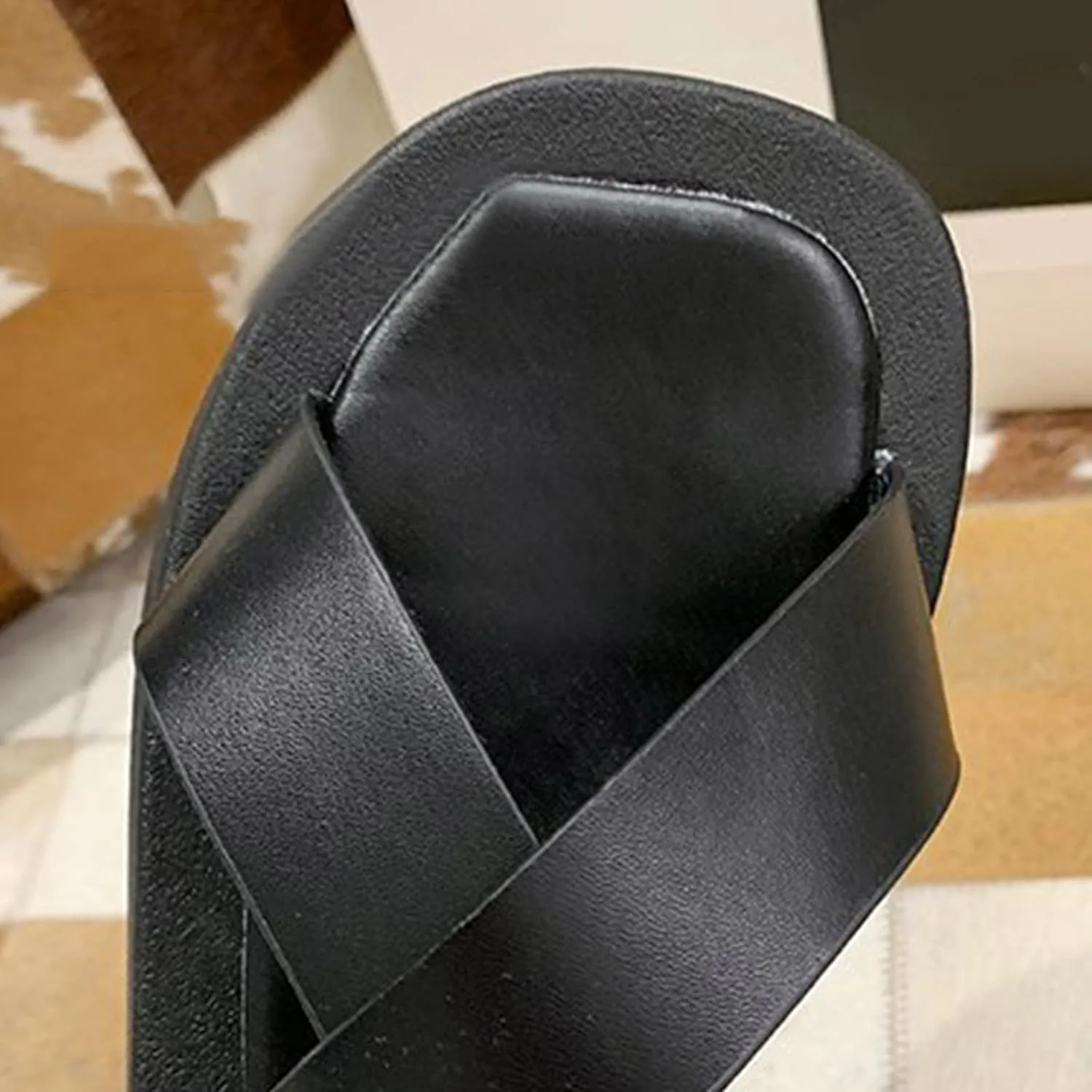 Thick Roman Sandals Shoes Soled Cross Women and Summer Casual Comfortable Spring Women's Sandals Tan Sandal Heels for Women (Black, 8.5)