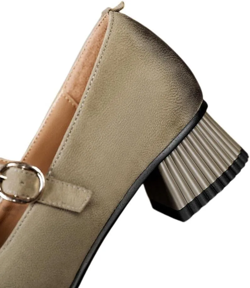 TinaCus Handmade Women's Genuine Leather Retro T-Strap Square Toe Slip On Flats Loafers Shoes